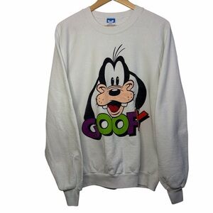Vintage 90s Disney Goofy Sweatshirt Made USA One Size Fits XL